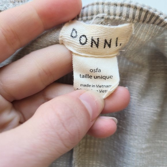 DONNI. Anthropologie Ribbed Long Line Striped Open Front Lagenlook Cardigan - Picture 8 of 10